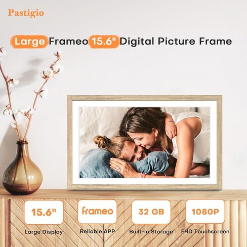 Frameo Digital Picture Frame 2 Pack, 1pc 10.1inch 1280 * 800 Digital Photo Frame 32GB Memory, 1pc 15.6 Inch Photo Frame Electronic 32GB Memory, 1920 * 1080 Touch Screen, Auto-Rotate, Share Photo Video in Saudi Arabia