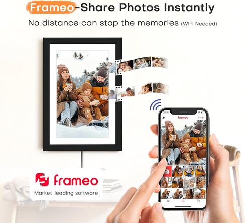 إطار صور رقمي من Frameo مكون من قطعتين، قطعة واحدة إطار صور 10.1 بوصة ذاكرة إلكترونية 32 جيجابايت، شاشة لمس 1280 * 800، قطعة واحدة 10.1 بوصة 1280 * 800 إطار صور رقمي ذاكرة 32 جيجابايت، تدوير تلقائي، مشاركة صور الفيديو in Saudi Arabia