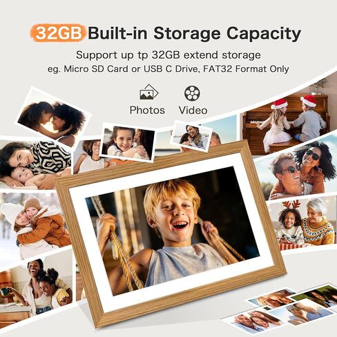 إطار صور رقمي من Frameo مكون من قطعتين، قطعة واحدة إطار صور 10.1 بوصة ذاكرة إلكترونية 32 جيجابايت، شاشة لمس 1280 * 800، قطعة واحدة 10.1 بوصة 1280 * 800 إطار صور رقمي ذاكرة 32 جيجابايت، تدوير تلقائي، مشاركة صور الفيديو in Saudi Arabia