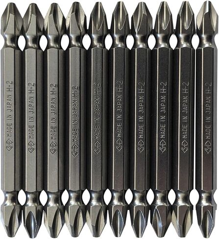 Sunflag JIS +2 X 85mm Double Ended Screwdriver Bits | 1/4'' (6.35mm) Hex | Made in Japan in Saudi Arabia