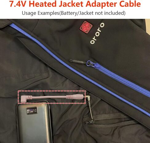 7.4V/9V Heated Jacket & Vest Battery Step-up Adapter Charger for ORORO,WASOTO Heated Jackets and Vests (Orange, USB C to DC) in Kuwait