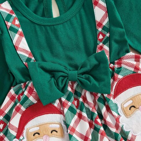 Ledy Champswiin Newborn Baby Girl Christmas Clothes Romper Dresses Ruffle Sleeve Onesie with Headband Infant Christmas Outfit in Saudi Arabia