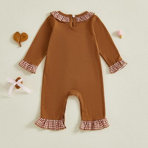 Newborn Baby Girl Football Outfit Game Day Rugby Long Sleeve Romper Ruffle Jumpsuit Infant Fall Winter Clothes in Saudi Arabia