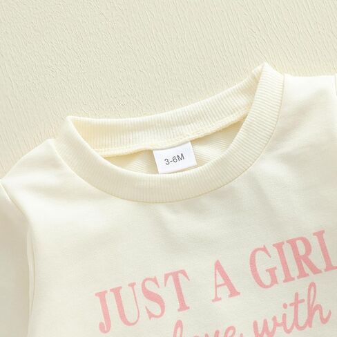 Toddler Baby Girl Fall Outfit Funny Girl Letter Pullover Sweatshirt Pant Set Infant Clothes 6 12 18 Months 2T 3T in Saudi Arabia