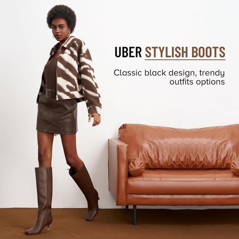 Vepose Knee High Boots for Women with Kitten Low Heel, Tall Fashion Square Toe Long Dressy Boots, Casual Comfort Botas Trendy para Mujer in Saudi Arabia
