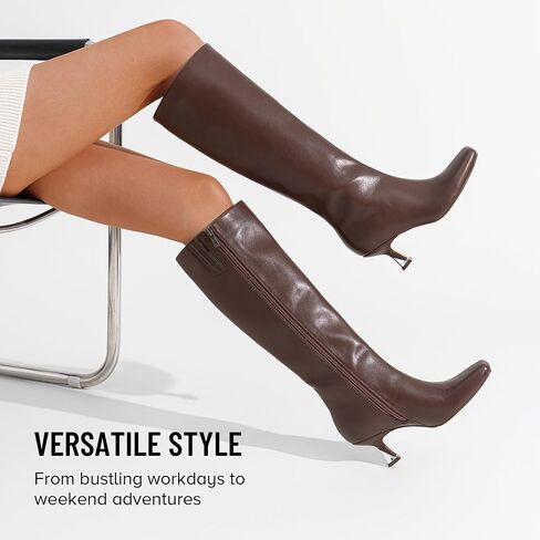 Vepose Knee High Boots for Women with Kitten Low Heel, Tall Fashion Square Toe Long Dressy Boots, Casual Comfort Botas Trendy para Mujer in Saudi Arabia