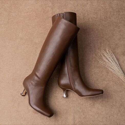 Vepose Knee High Boots for Women with Kitten Low Heel, Tall Fashion Square Toe Long Dressy Boots, Casual Comfort Botas Trendy para Mujer in Saudi Arabia