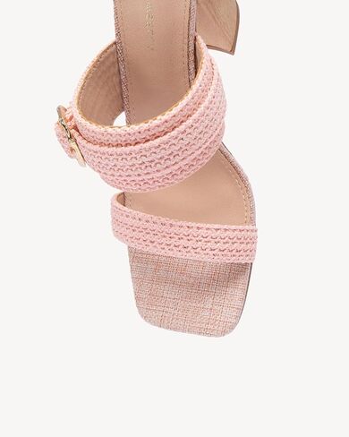 NEWBELLA Women's Braided High Heel Sandals - Slip-On Summer Shoes with Block Heel, Dopamine Style Beach Wedding Sandals for Women in Saudi Arabia