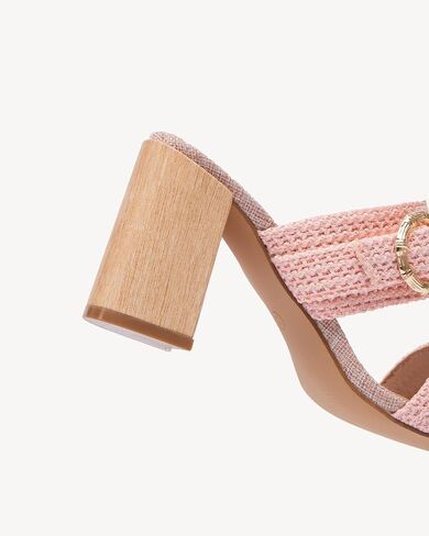 NEWBELLA Women's Braided High Heel Sandals - Slip-On Summer Shoes with Block Heel, Dopamine Style Beach Wedding Sandals for Women in Saudi Arabia