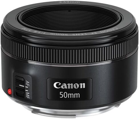 عدسة كانون EF 50 ملم f/1.8 STM | برايم قياسي مدمج مع فتحة f/1.8 ساطعة وتركيز تلقائي سلس STM | للصور الشخصية والتصوير الفوتوغرافي في الإضاءة المنخفضة والتصوير اليومي (0570C002) + حقيبة كتف + بطاقة سعة 64 جيجابايت in Saudi Arabia