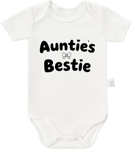 سالوبيت Aunties Bestie، ملابس حديثي الولادة، ملابس أطفال محايدة للجنسين، بدلة قفز بأكمام قصيرة للأولاد والبنات in Kuwait