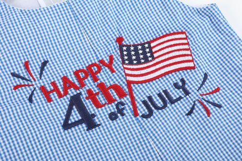 ليل كاكتوس بويز للأطفال والرضع في الولايات المتحدة الأمريكية سعيد في الرابع من يوليو Smocked Shortalls in Saudi Arabia