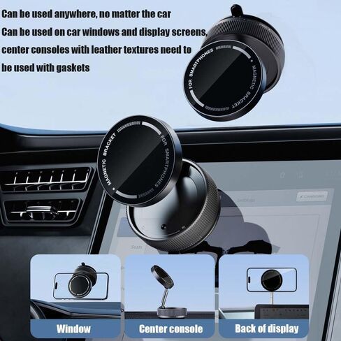 حامل هاتف سيارة مغناطيسي قابل للطي لسيارة Mercedes-Benz GLS 2016-2023، حامل هاتف شفط مغناطيسي بالشفط، حامل هاتف محمول قابل للتعديل في السيارة، أسود in Kuwait