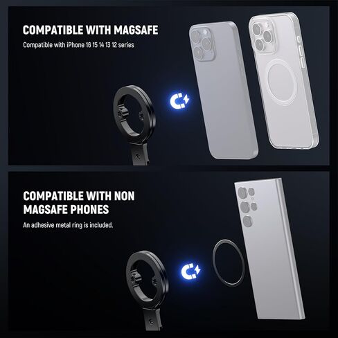 حامل ثلاثي مغناطيسي للهاتف من NEEWER مع حذاء بارد، محول حامل معدني للهاتف الذكي المحمول لتركيب كاميرا ثلاثية القوائم متوافق مع MagSafe iPhone Samsung Huawei Android لتسجيل الفيديو، DS031 in Kuwait