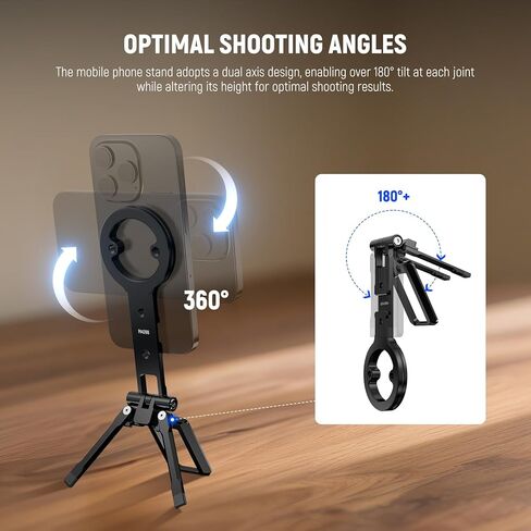 حامل ثلاثي مغناطيسي للهاتف من NEEWER مع حذاء بارد، محول حامل معدني للهاتف الذكي المحمول لتركيب كاميرا ثلاثية القوائم متوافق مع MagSafe iPhone Samsung Huawei Android لتسجيل الفيديو، DS031 in Kuwait