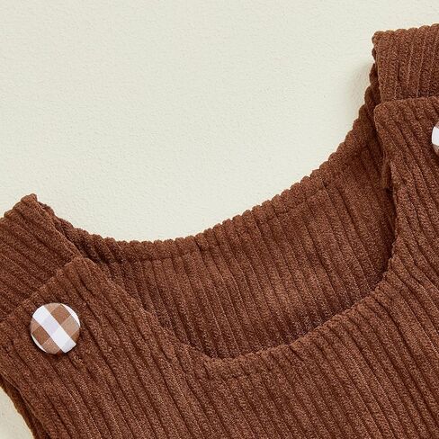 Toddler Baby Girl Football Outfit Corduroy Embroidery Dress Sleeveless Plaid Hem Tank Dresses Fall Winter Clothes in Kuwait