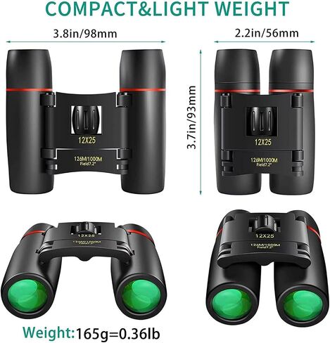 12X25 Small Pocket Binoculars Compact Adults,Mini Kids Binoculars Boys for Bird Watching,Concert Theater Opera in Saudi Arabia