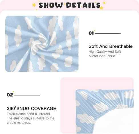 Coquette Bows Cute Blue Fitted Crib Sheets Stretchy Portable Playard Sheets for Baby Toddler, Breathable Soft Mini Crib Mattress 52 x 28 in for Boys and Girls in Kuwait