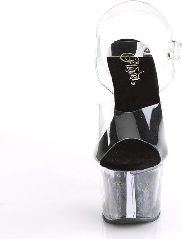 Clear Silver Glitter Sandal by Pleaser in Saudi Arabia