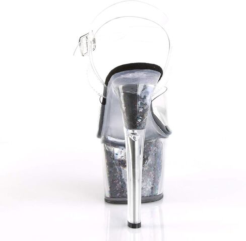 Clear Silver Glitter Sandal by Pleaser in Saudi Arabia
