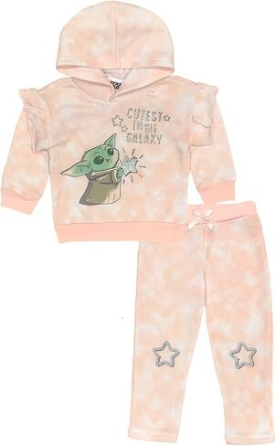STAR WARS The Mandalorian Toddler Girls' Baby Yoda Pullover Hoodie and Fleece Pants Set in Saudi Arabia