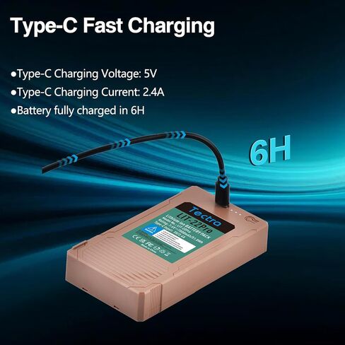 Tectra 2-Pack Upgrade 7000mAh LIT-22 Rechargeable Lithium Battery for SPYPOINT Cellular Trail Cameras Compatible with Flex Series (M, Dark, S-Dark, S, G36, Flex-Plus) with Type-C Charging Cable in Saudi Arabia