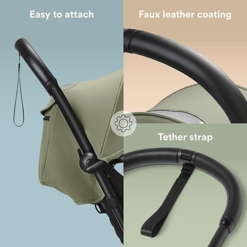 Stokke YOYO Handlebar, Black - Ultra Tear-Resistant, Faux Leather Coating - Includes Tether Strap - Compatible with YOYO3, YOYO2 & YOYO+ Strollers in Saudi Arabia