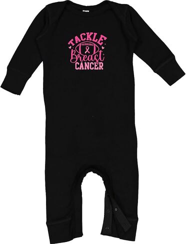 inktastic Tackle Breast Cancer Pink Ribbon Awareness Baby Romper Coveralls in Saudi Arabia