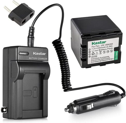 Kastar Battery (1-Pack) and Charger Kit Replacement for Panasonic VW-VBN260 Work with Panasonic HC-X800 HC-X900 HC-X900M HC-X910 HC-X920 HC-X920M HDC-HS900 HDC-SD800 HDC-SD900 HDC-TM900 Cameras in Saudi Arabia