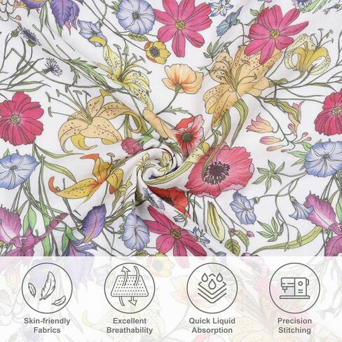 Baby Muslin Swaddle Blankets for Boys & Girls, Newborn Swaddle Set with Matching Headband Bow, 47 x 47 inches, Neutral Infant Blanket Wrap, Wildflower Pattern, 70% Viscose from Bamboo and 30% Cotton in Saudi Arabia