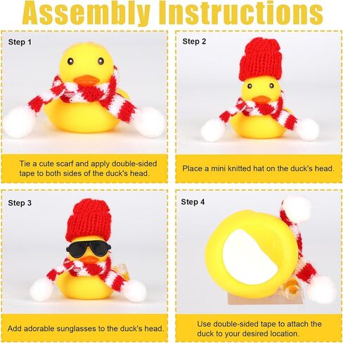 2pcs Christmas Rubber Duck Car Ornaments, Mini Duck Dashboard Decor with Small Hat Scarf Sunglasses & Beer Mug Cute Accessories for Car Home Office Winter Holiday Xmas Decorations in Saudi Arabia