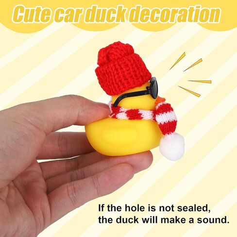 2pcs Christmas Rubber Duck Car Ornaments, Mini Duck Dashboard Decor with Small Hat Scarf Sunglasses & Beer Mug Cute Accessories for Car Home Office Winter Holiday Xmas Decorations in Saudi Arabia