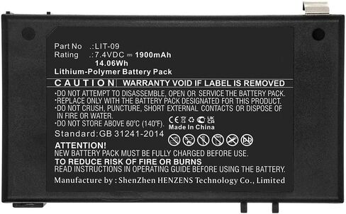 بطارية كاميرا رقمية Synergy، متوافقة مع كاميرا Spypoint Spypoint Link-S-Dark الرقمية، (Li-Pol، 7.4 فولت، 1900 مللي أمبير) سعة عالية للغاية، بديلة لبطارية Spypoint LIT-09 in Saudi Arabia