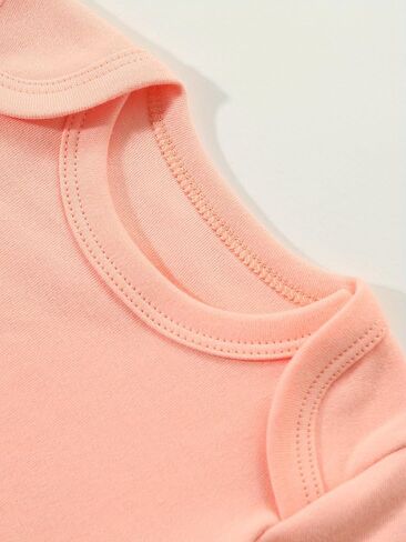 5-Pack Newborn Infant Unisex Short Sleeve Baby Bodysuits,Comfortable 100% Cotton Candy Color Rompers in Kuwait