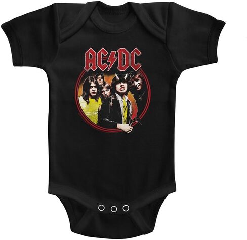 American Classics ACDC Highway to Hell Circle Black Infant Baby Creeper Snapsuit Romper in Saudi Arabia