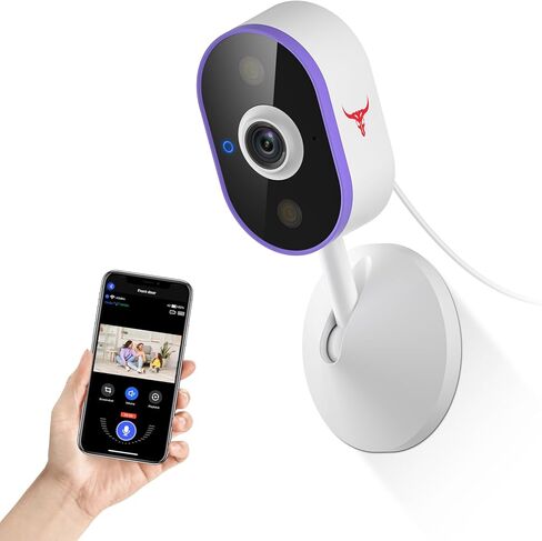 كاميرا أمان لاسلكية، مراقبة WiFi 2.4G/5G، اكتشاف الإنسان بالذكاء الاصطناعي، صوت ثنائي الاتجاه، رؤية ليلية، مصدر طاقة سلكي USB، تخزين سحابي (يُباع بشكل منفصل) in Saudi Arabia