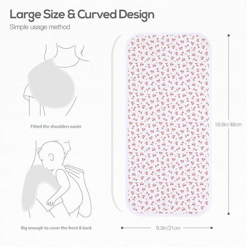 عبوة من 5 قطع، أقمشة تجشؤ للأطفال من الموسلين، ناعمة وذات قدرة على الامتصاص، للجنسين، سهلة الاستخدام (وردي-lh) in Kuwait