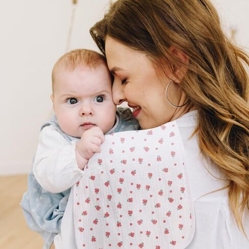 عبوة من 5 قطع، أقمشة تجشؤ للأطفال من الموسلين، ناعمة وذات قدرة على الامتصاص، للجنسين، سهلة الاستخدام (وردي-lh) in Kuwait