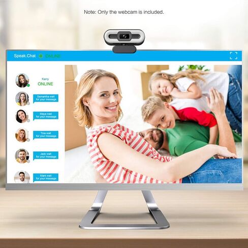AYNEFY Webcam with Noise Suppression Microphone, Live Streaming Webcam 4K 5MP HDR Image Quality Dimmable Lighting Plugandplay for Home Office Streaming in Saudi Arabia