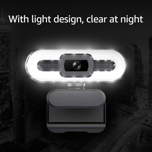 AYNEFY Webcam with Noise Suppression Microphone, Live Streaming Webcam 4K 5MP HDR Image Quality Dimmable Lighting Plugandplay for Home Office Streaming in Saudi Arabia