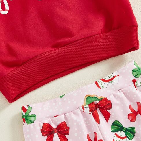 Toddler Girl Christmas Outfit Tree Embroidery Crewneck Sweatshirt Flare Pants Sets Kids Fall Winter Clothes in Saudi Arabia