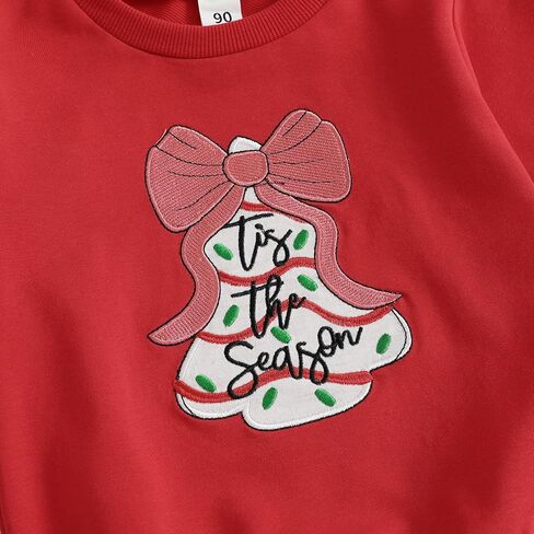 طفل فتاة عيد الميلاد الزي شجرة التطريز Crewneck البلوز مضيئة السراويل مجموعات الاطفال ملابس الخريف الشتاء in Kuwait