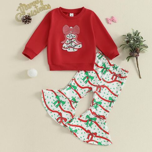 طفل فتاة عيد الميلاد الزي شجرة التطريز Crewneck البلوز مضيئة السراويل مجموعات الاطفال ملابس الخريف الشتاء in Kuwait