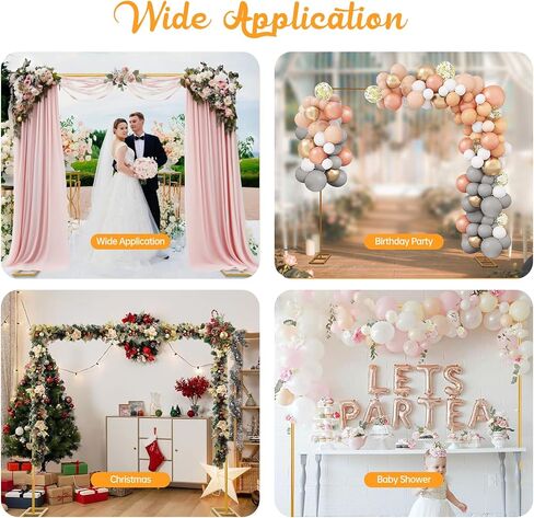 10 FT x 10 FT Square Backdrop Stand – Gold Metal Wedding Arch Frame with Bases, Balloon Arch Stand for Ceremony, Birthday Party, Baby Shower, Anniversary & Photo Booth Decoration in Saudi Arabia