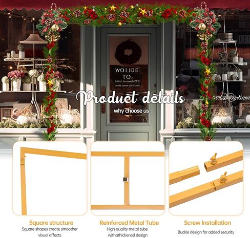 10 FT x 10 FT Square Backdrop Stand – Gold Metal Wedding Arch Frame with Bases, Balloon Arch Stand for Ceremony, Birthday Party, Baby Shower, Anniversary & Photo Booth Decoration in Saudi Arabia