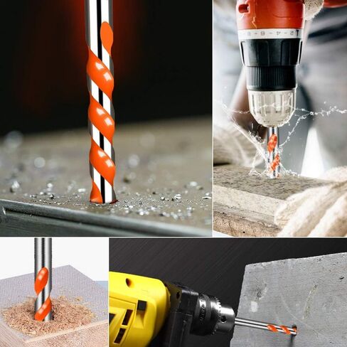 5PCS Masonry Drill Bit Set, Professional Concrete Drill Bit Set 6, 8, 10, 12mm for Glass, Tile, Brick, Cement Concrete Plastic Wood etc in Saudi Arabia