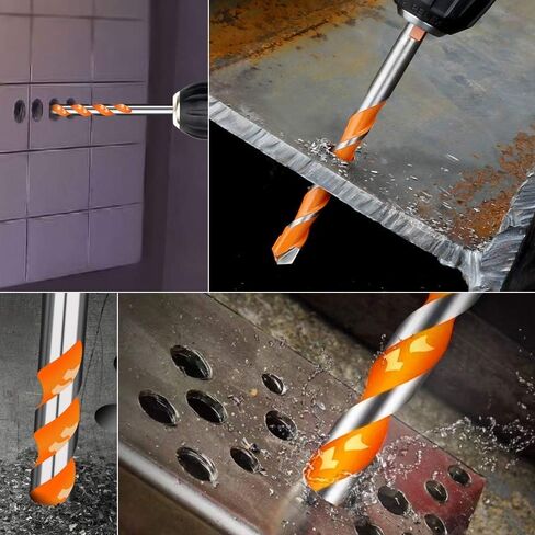 5PCS Masonry Drill Bit Set, Professional Concrete Drill Bit Set 6, 8, 10, 12mm for Glass, Tile, Brick, Cement Concrete Plastic Wood etc in Saudi Arabia