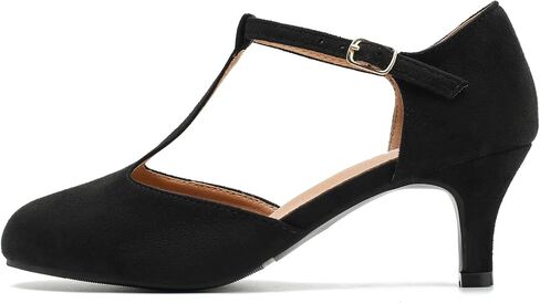 Women's T Strap Mary Jane Pumps Kitten Heels Retro Wedding Party Work Church Dress Shoes in Kuwait