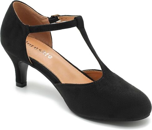 Women's T Strap Mary Jane Pumps Kitten Heels Retro Wedding Party Work Church Dress Shoes in Kuwait