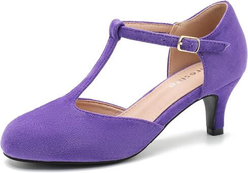 Women's T Strap Mary Jane Pumps Kitten Heels Retro Wedding Party Work Church Dress Shoes in Kuwait
